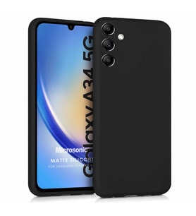 Microsonic Matte Silicone Samsung Galaxy A34 Kılıf Siyah (Siyah)
