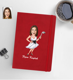 Kişiye Özel Kadın Model 13x21 Kırmızı Defter-3