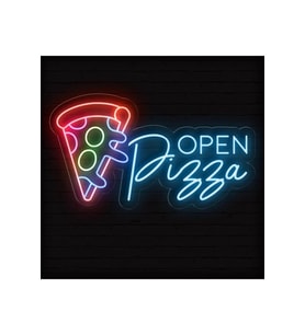 OPEN Pizza Yazılı Neon Tabela