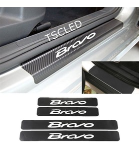 Bravo Karbon Kapı Eşiği Kaplama Sticker Yapıştırma (4 Adet) zz48