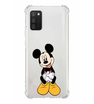 Samsung Galaxy A02s  Köşe Korumalı Antişok Kapak Mickey Mouse Tasarımlı Şeffaf  Kılıf