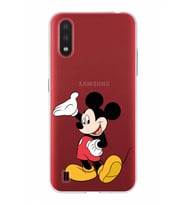 Samsung Galaxy A01  Kapak Mickey Mouse Tasarımlı Şeffaf Silikon Kılıf