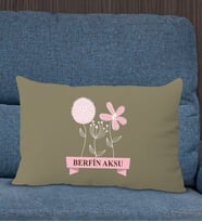 BK Gift Kişiye Özel İsimli Anneler Günü Tasarımlı Premium Kumaş Haki Dikdörtgen Kırlent Yastık, Anneler Günü Hediyesi, Ev Dekorasyonu-4