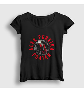 Presmono Kadın Siyah Gloves Poatan Mma Ufc Alex Pereira T-Shirt 452508tt