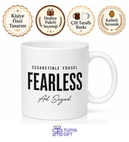 Fearless Baskılı Korkusuz İngilizce Kupa Bardak Motivasyon Hediye