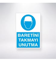 Baretini Takmayı Unutma 21x28 Arkası Yapışkanlı Levha