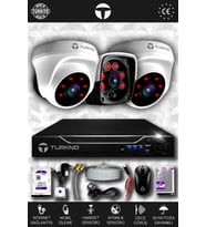 TURKNO 3 Kameralı Pania 2 İç Kamera Set 320 GB HDD Full HD Gece Görüşlü Güvenlik Kamerası Sistemi