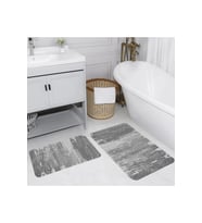 Rovigo Home Dijital Baskılı 2'li Banyo paspas Takımı RVG5157 (Gri)