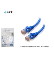 S-link SL-CAT606BL 0.6m Mavi CAT6 Patch Kablo