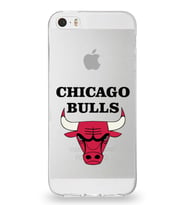 Apple iPhone 5 Uyumlu Kapak Chicago Bulls Tasarımlı Şeffaf Silikon Kılıf
