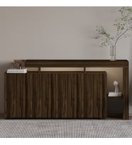 İnarch Dizayn Beliz LED Işıklı Modern Konsol – 170 cm, 4 Kapaklı ve İç Raflı Depolama, Şık Tasarım (Ceviz)