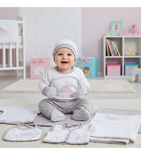 GAYE KIZ BEBEK ÇİÇEK NAKIŞLI 10 LU HASTANE ÇIKIŞ ZIBIN SETİ .