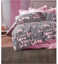 DENİZLİ ÇEYİZ Tek Kişilik Çocuk Nevresim Takımı Love Pembe
