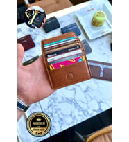 Rixe Taba Unisex Hakiki Deri Kartlık Cüzdan ( Ultra Ince) Kişiye Özel Isim Baskılı