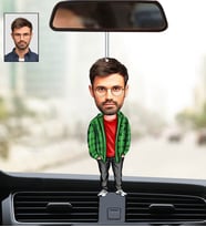 Kişiye Özel Fotoğraflı Abi 3 Tasarımlı Karikatür Araba Dikiz Ayna Süsü
