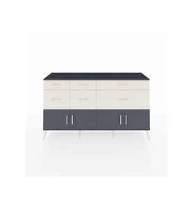 Kronos Konsol Tek Raflı 6 Çekmeceli 4 Kapaklı 176x59x99 Antrasit-Antrasit/Aytaşı