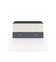 Kronos Konsol Tek Raflı 6 Çekmeceli 4 Kapaklı 176x59x99 Antrasit-Antrasit/Aytaşı