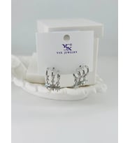 Rodyum Zirkon Taşlı Pirinç Zirkon Küpe - Kp00403