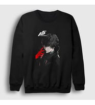 Presmono Unisex Siyah Ren Amamiya Joker Oyun Persona 5 Sweatshirt 455621tt
