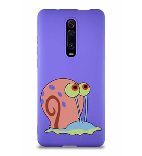Xiaomi Redmi K20 Soft Premier Kapak Salyangoz Gary Tasarımlı Silikon Kılıf - Mor (Şeffaf)