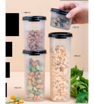 Tupperware  Yuvarlak Siyah 4 lü Set ESC