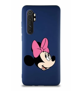 Xiaomi Mi Note 10 Lite Soft Premier Kapak Minnie Mouse-A Tasarımlı Silikon Kılıf - Lacivert (Şeffaf)