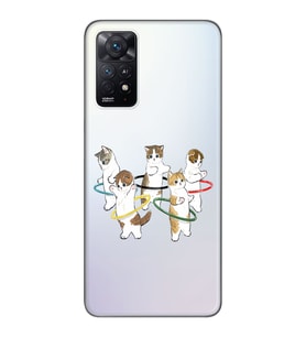 Redmi Note 12 Pro 4G Uyumlu Tatlı Kediler Tasarımlı Şeffaf Telefon Kılıfı