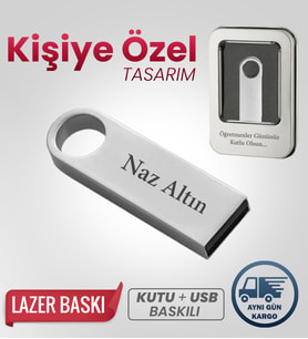 Kişiye Özel 32 GB Usb Bellek Hediyelik Usb Flash Bellek Şık + Metal Kutulu