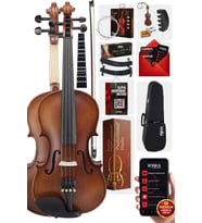 Midex LMA-544TYS 3/4 Profesyonel Keman 3/4 Çocuk Kemanı 10-13 Yaş (Yastık Susturucu Yedek Tel Çanta Yay Reçine Metod)