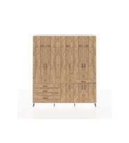 Hyperion Gardrop 8 Raflı 4 Çekmeceli 3 Askılı 220x44x243 Aytaşı-Çam/Çam