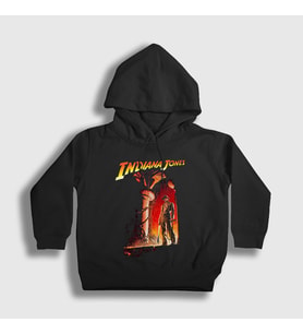Presmono Unisex Çocuk Siyah Temple Of Doom Film Indiana Jones Kapüşonlu Sweatshirt 487872tt