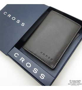 Cross AC068130-3 FV Range Hakiki Deri Kartlık - Cüzdan Kahve  İsme Özel Cüzdan (Siyah-Gri)