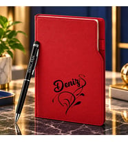 BK Gift Kişiye Özel 374 Termo Deri Tarihli Ajanda & Siyah Touch Pen Tükenmez Kalem-5