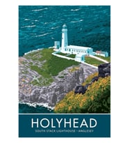 South Stack Deniz Feneri, Holyhead, Anglesey Tablo Ahşap Poster Dekoratif