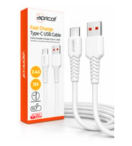 APC-A130T Type-C USB 3.4A Hızlı Şarj ve Data Kablosu 1 Metre Beyaz