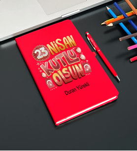 23 Nisan Tasarımlı Kişiye Özel Defter Ve Kalem Seti