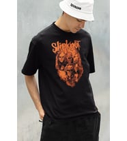 Oversize Slipknot Müzik Grubu Baskılı Unisex Rock Metal Tişört