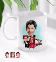 BK Gift Kişiye Özel Godfather Baba Oğul ve Kız Karikatürlü Beyaz Kupa Bardak-1