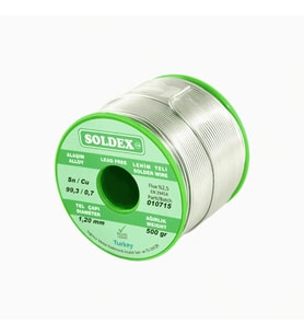 Sn: 99.3 - Cu: 0.7 - 500 Gr, 1 Mm - Kurşunsuz, Gümüşsüz Lehim Teli