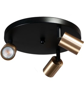 Rsylight Retro Metal Modern 180 Derece Hareketli 3 Lü Yuvarlak Siyah Eskitme Kaplama Led Spot Avize Günışığı Ampüllü