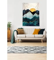 Multirenk Güneşin Doğuşu Sunset Leke Tutmaz Kadife Kumaş Duvar Örtüsü Duvar Halısı Tapestry (Çok Renkli)