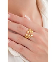 GÜMÜŞ ALTIN GOLD KAPLAMA ALTI TOPLU MODERN AYARLANABİLİR YÜZÜK