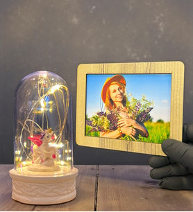 Size Özel Ahşap Fotoğraf Çerçeveli Led Işıklı Fanus Hediyesi (Model 1)