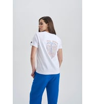 Blues Eyes Kadın Taş T-Shirt (Beyaz)