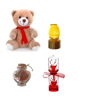 Eşe Sevgiliye En Güzel Romantik Hediye Peluş Ayı Mini Gece Lambası Dilek Şişe Aşk Ölçer
