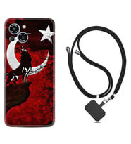 Reeder S23 Max Pro Kılıf Resimli Boyun Askılı İpli Desenli Silikon Wolf and Moon 2 1381