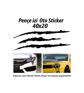 Monster Canavar Pençe Izi Oto Sticker 40*20 Cm