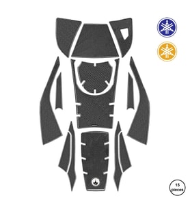 Grippatch - Yamaha TMAX 530 DX 2017-2020 ile Uyumlu Kaydırmaz 6D Karbon 15 Parça Tank Pad Seti GC63