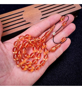8x11 mm Hassas Delim Ten Rengi Zar Kehribar Tesbih  Ayhan Turan Usta İmzalı Tespih