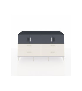 Kronos Konsol 2 Raflı 4 Çekmeceli 4 Kapaklı 176x59x99 Antrasit-Antrasit/Aytaşı